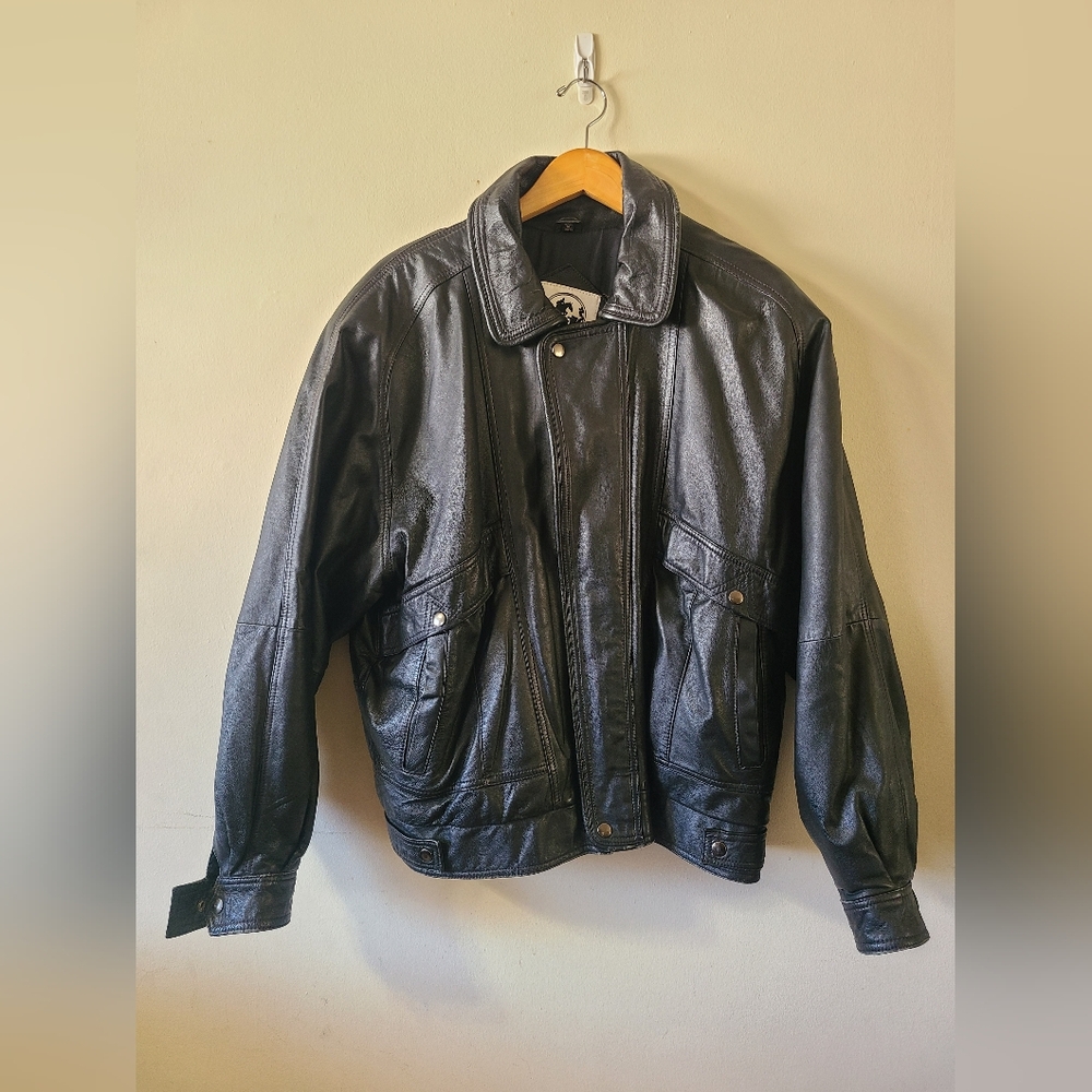 Saddlery Black Bomber Leather Jacket